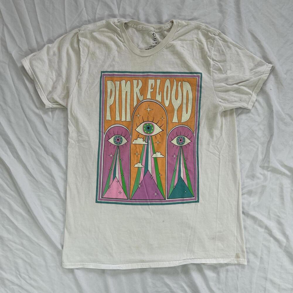Modern Pink Floyd graphic tee featuring a bold psychedelic prism-eye design.